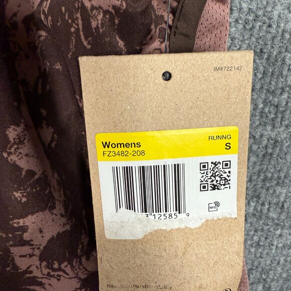 New Nike Size Small Tempo Printed Running Shorts Brown Elastic Waist Activewear - Picture 6 of 8